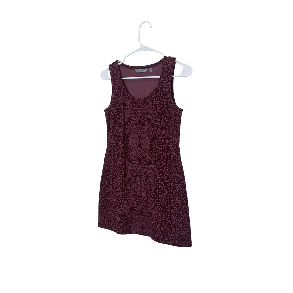 Athleta Dress Womens XS Petite Purple Animal Print Tank Knit Stretch Mini